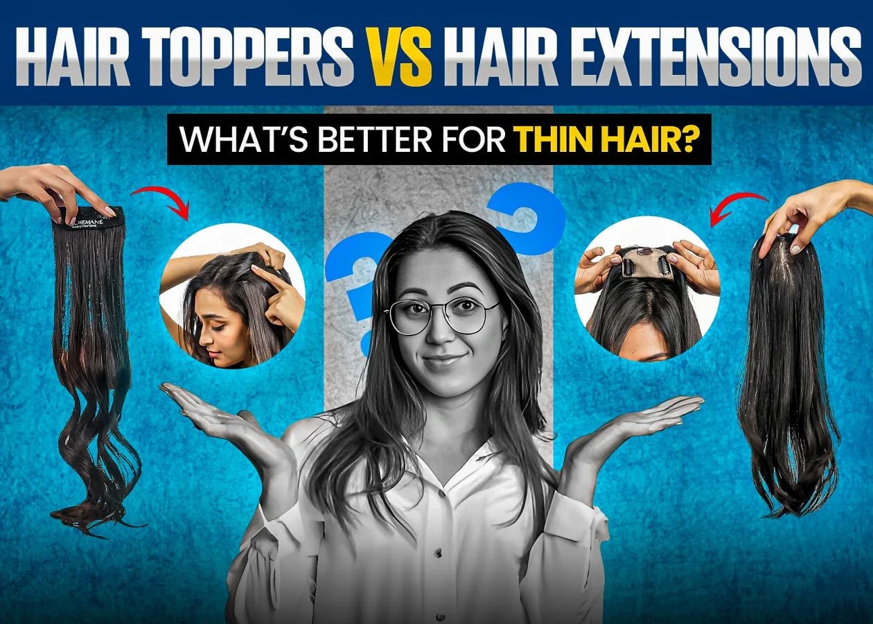 Hair Toppers vs. Hair Extensions: What’s Better for Thin Hair? - Alchemane Hair Extensions