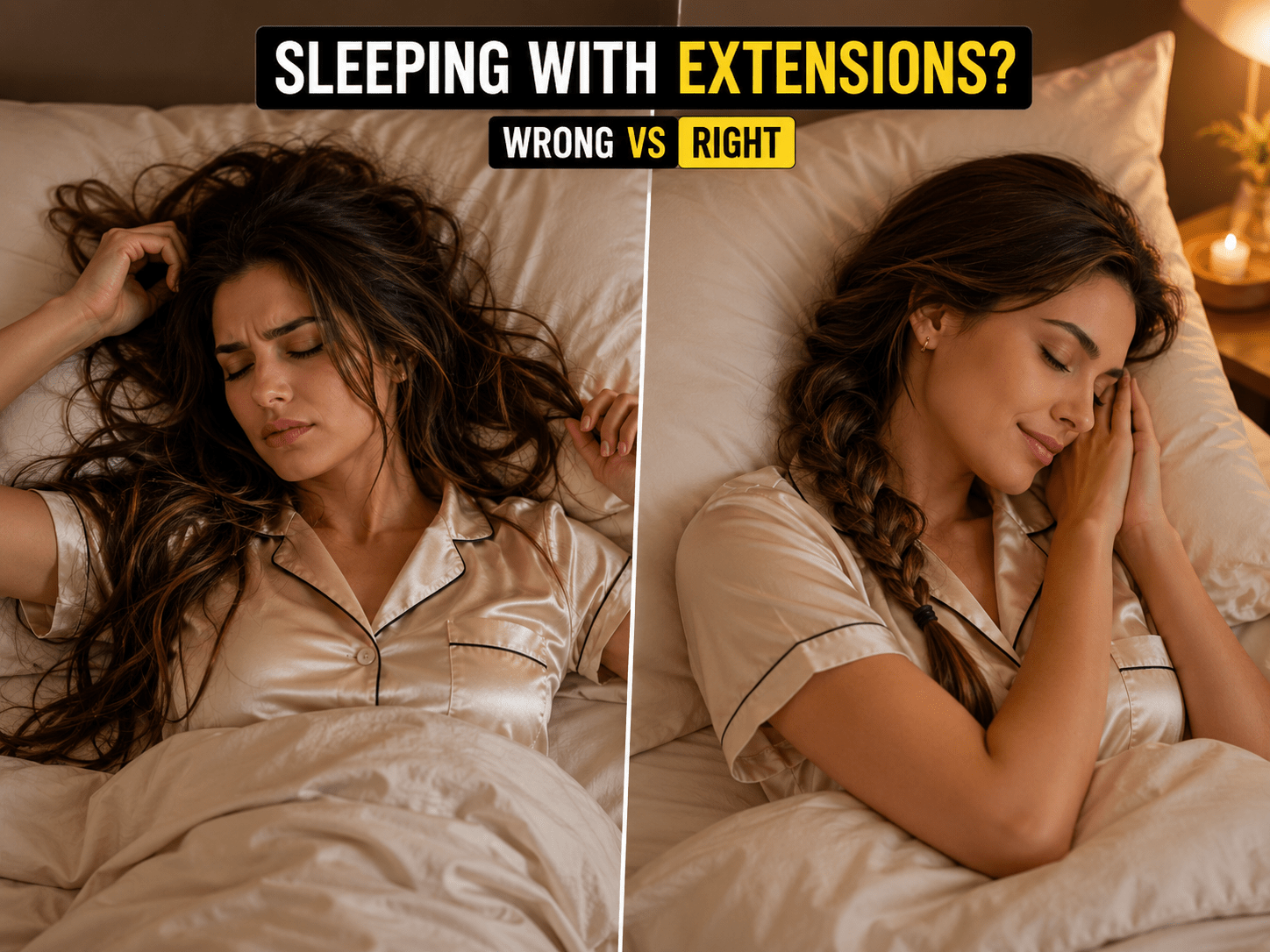How to Sleep Comfortably With Permanent Extensions – Finally Solved - Alchemane Hair Extensions