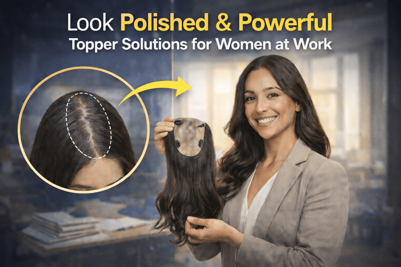 Look Polished & Powerful: Topper Solutions for Women at Work - Alchemane Hair Extensions