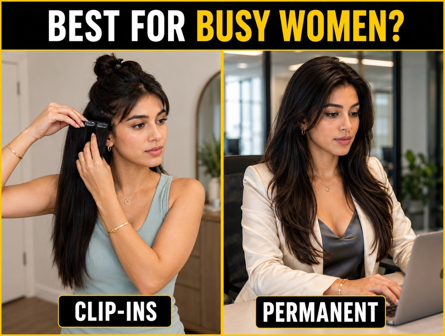 Permanent Extensions vs Clip-Ins: Which Is Better for Busy Women? - Alchemane Hair Extensions