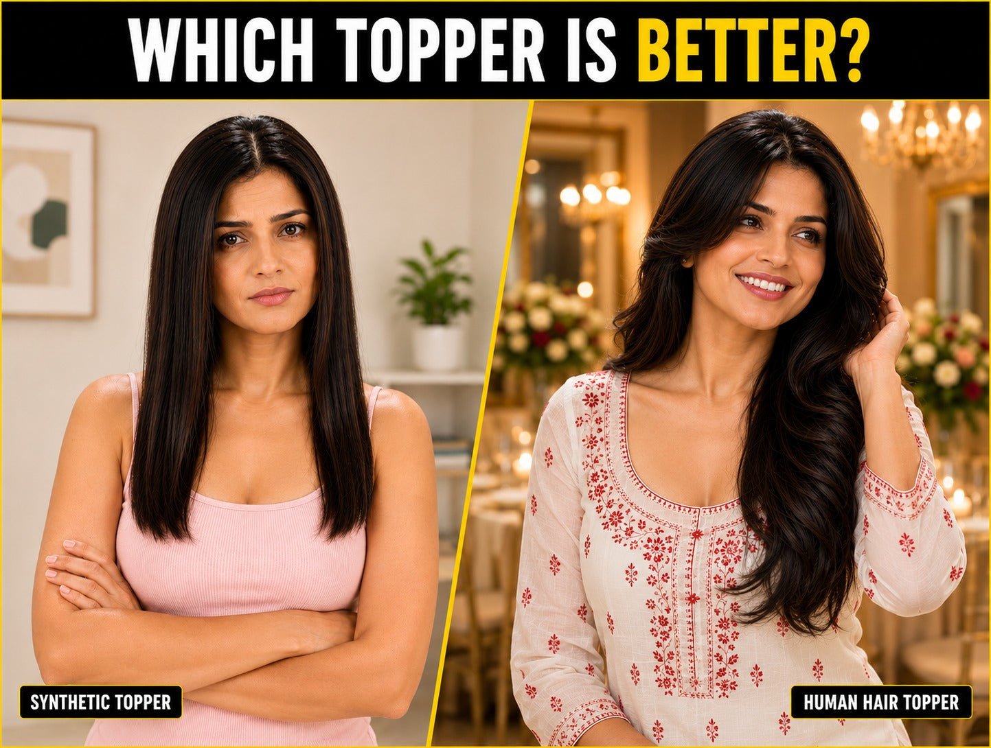 What’s the Real Difference Between Synthetic and Human Hair Toppers? - Alchemane Hair Extensions