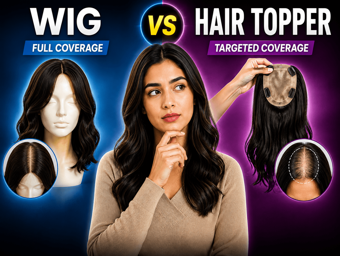 Wig vs. Hair Topper for Temple and Overall Hair Thinning - Alchemane Hair Extensions